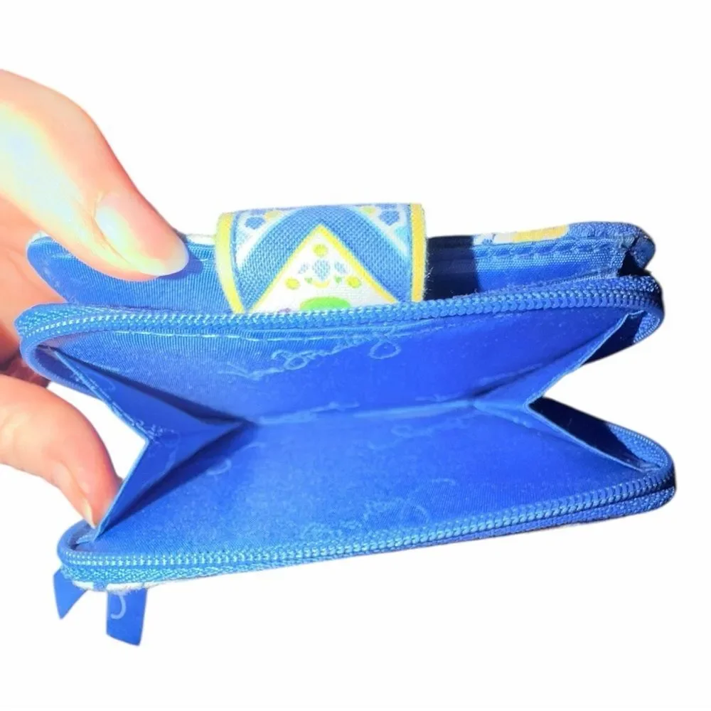 Vera Bradley Capri Blue Mini Zip Wallet Multicolor Retired EUC - Picture 3 of 4